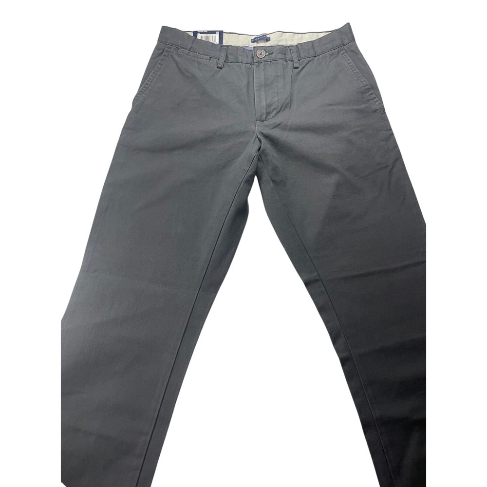 Falls Creek Straight Chino Pants Mens 30x30 Gray Flat Front Cotton New With Tags
